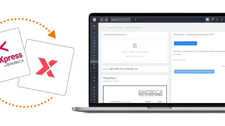 Lexware Office Service-News: Partner LetterXpress by Baebeca