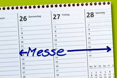 Ein Kalender, der über drei Tage verteilt "Messe" drin stehen hat