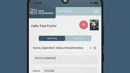 Grafik partner mein handwerker app 001 exoffice rechnungsprogramm buchhaltungssoftware.png 520x293 c center