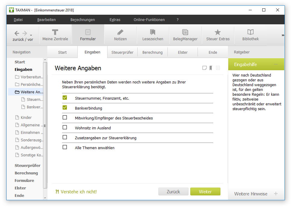 Steuersoftware Taxman
