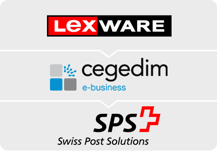 Lexware, cegedim und SPS Logo 