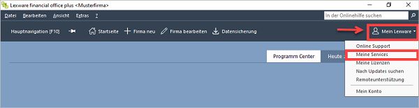 Screenshot Lexware datensicherung online 