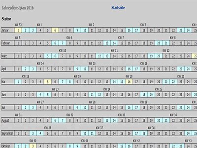 Dienstplaner - Alles Dienste in der Jahresübersicht