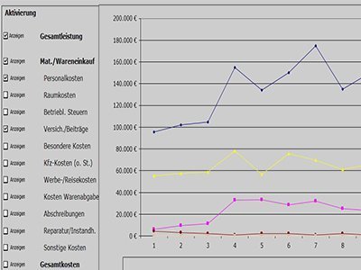 BWA-Analyse: Übersicht aller Kosten Übersicht aller Kosten