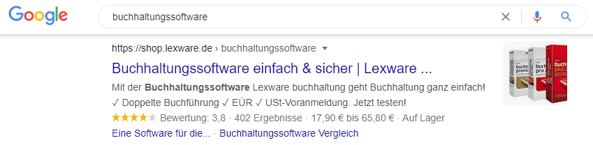 serp-Beispiel Buchhaltungssoftware 